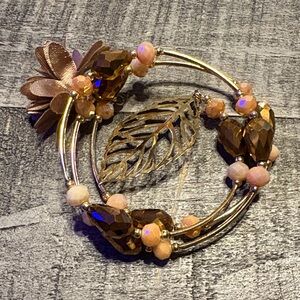 Elegant Gold and Brown Beaded Bracelet